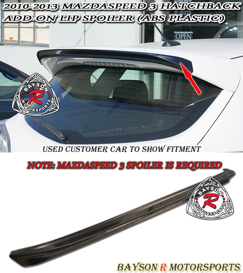 Ms Style Add On Roof Spoiler Wing Abs Fits 10 13 Mazda 3